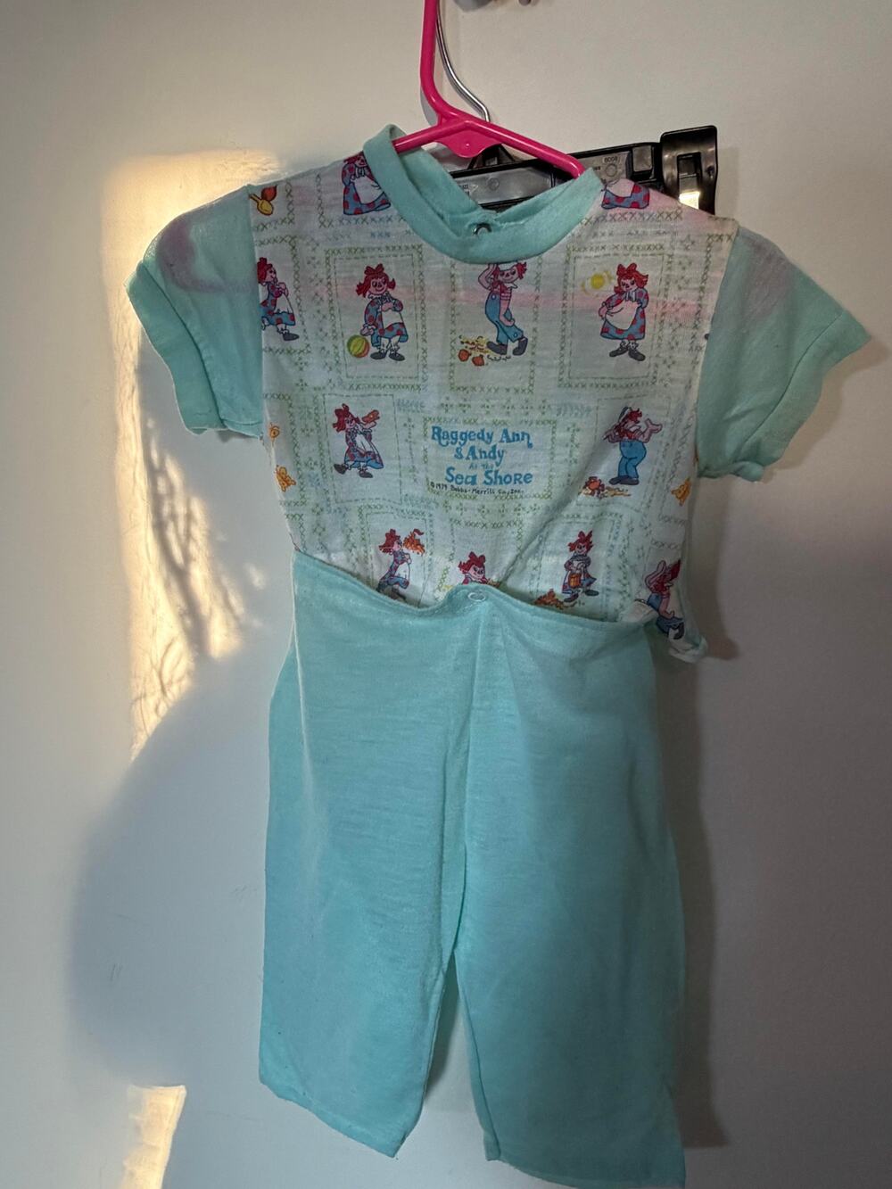 Vintage 1979 Raggedy Ann & Andy Sea Shore Romper, 12M, Bobbs-Merrill